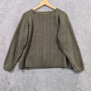 St John's‎ Bay Sweater Women's Classic Textured Knit Size 2X Green Vintage Boxy